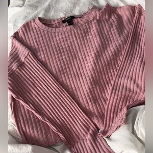 FOREVER 21 LONG SLEEVE SLIGHTLY CROPPED SHIRT -SIZE L